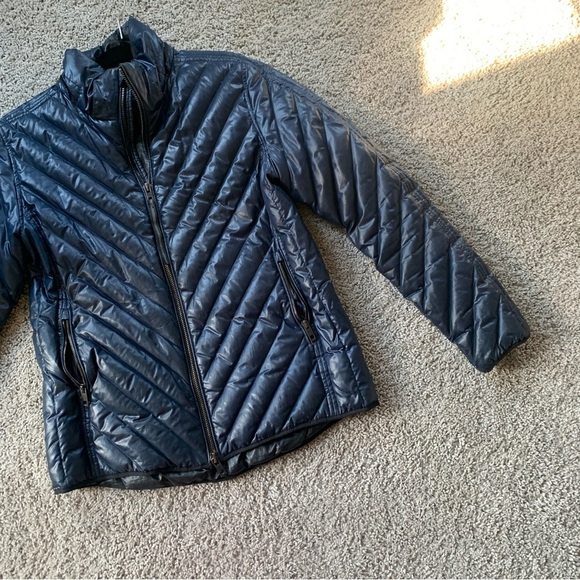 Women's Rag & Bone Navy Blue Down Puffer Jacket Size Medium - Picture 3 of 13